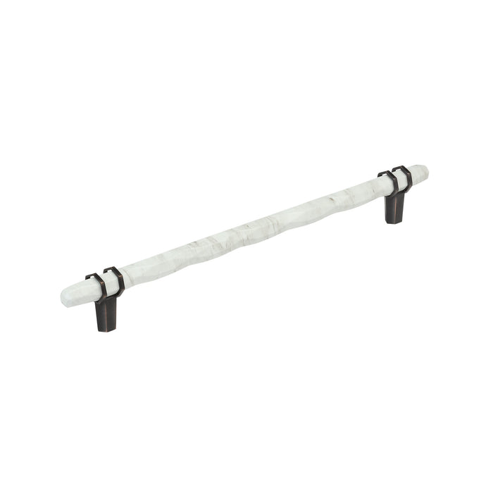 Amerock BP36664MWORB Carrione 10-1/16 inch (256mm) Center-to-Center Marble White/Oil-Rubbed Bronze Cabinet Pull