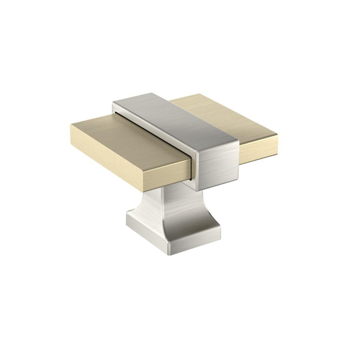 Amerock BP36680BBZG10 Overton 1-3/8 inch (35mm) Length Golden Champagne/Satin Nickel Cabinet Knob