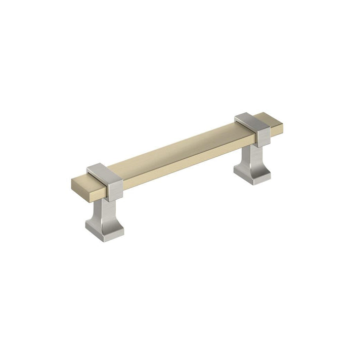 Amerock BP36681BBZG10 Overton 3-3/4 inch (96mm) Center-to-Center Golden Champagne/Satin Nickel Cabinet Pull