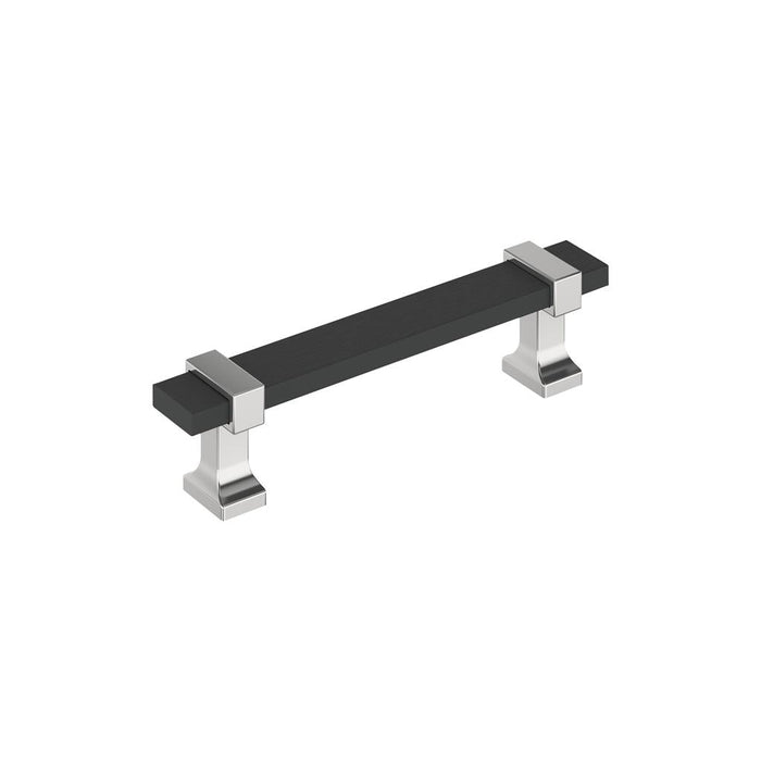 Amerock BP36681BMB26 Overton 3-3/4 inch (96mm) Center-to-Center Brushed Matte Black/Polished Chrome Cabinet Pull