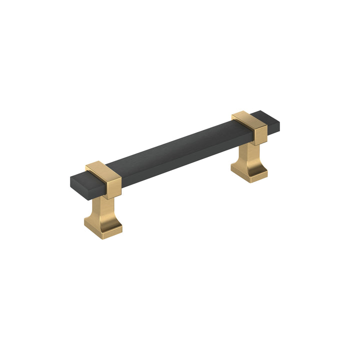 Amerock BP36681BMBCZ Overton 3-3/4 inch (96mm) Center-to-Center Brushed Matte Black/Champagne Bronze Cabinet Pull