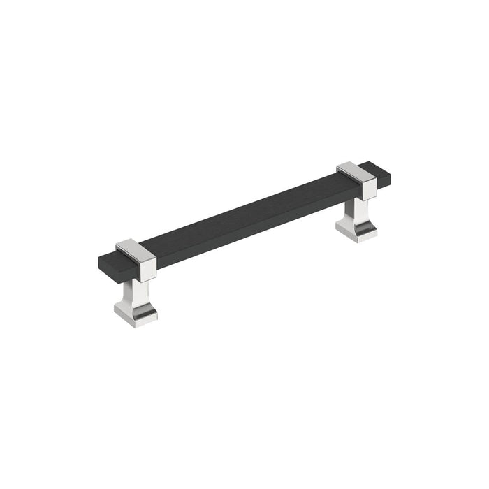 Amerock BP36682BMB26 Overton 5-1/16 inch (128mm) Center-to-Center Brushed Matte Black/Polished Chrome Cabinet Pull