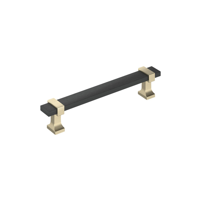 Amerock BP36682BMBBBZ Overton 5-1/16 inch (128mm) Center-to-Center Brushed Matte Black/Golden Champagne Cabinet Pull