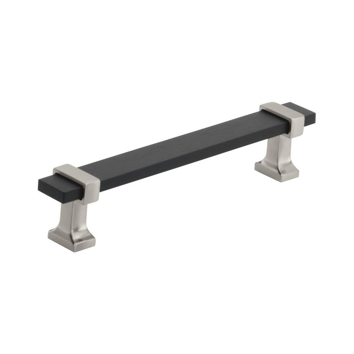 Amerock BP36682BMBG10 Overton 5-1/16 inch (128mm) Center-to-Center Brushed Matte Black/Satin Nickel Cabinet Pull