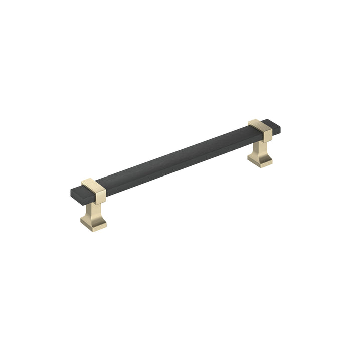 Amerock BP36683BMBBBZ Overton 6-5/16 inch (160mm) Center-to-Center Brushed Matte Black/Golden Champagne Cabinet Pull