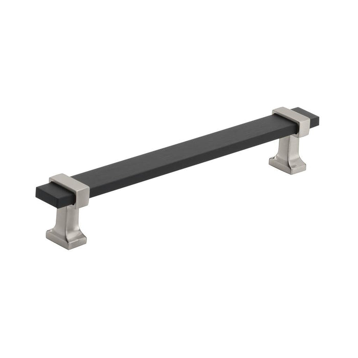 Amerock BP36683BMBG10 Overton 6-5/16 inch (160mm) Center-to-Center Brushed Matte Black/Satin Nickel Cabinet Pull
