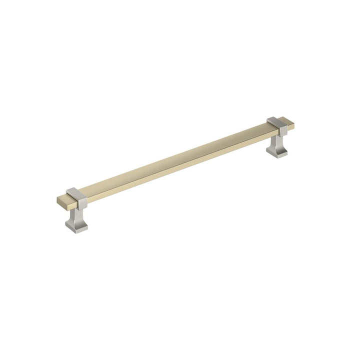 Amerock BP36684BBZG10 Overton 8-13/16 inch (224mm) Center-to-Center Golden Champagne/Satin Nickel Cabinet Pull