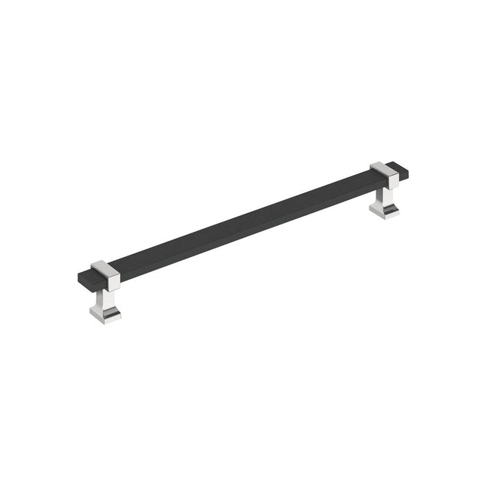 Amerock BP36684BMB26 Overton 8-13/16 inch (224mm) Center-to-Center Brushed Matte Black/Polished Chrome Cabinet Pull