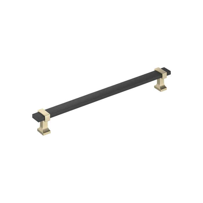 Amerock BP36684BMBBBZ Overton 8-13/16 inch (224mm) Center-to-Center Brushed Matte Black/Golden Champagne Cabinet Pull