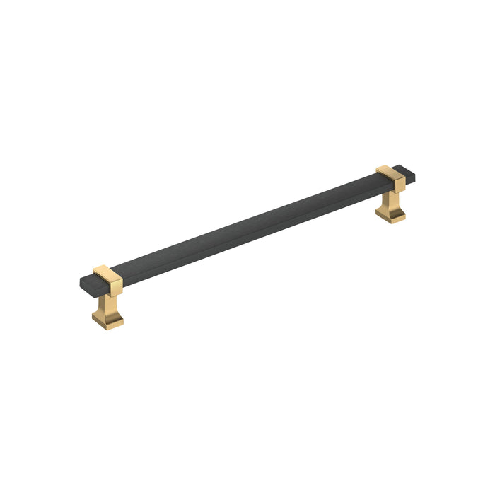 Amerock BP36684BMBCZ Overton 8-13/16 inch (224mm) Center-to-Center Brushed Matte Black/Champagne Bronze Cabinet Pull