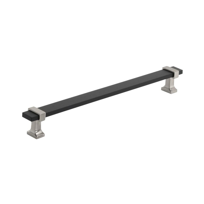 Amerock BP36684BMBG10 Overton 8-13/16 inch (224mm) Center-to-Center Brushed Matte Black/Satin Nickel Cabinet Pull
