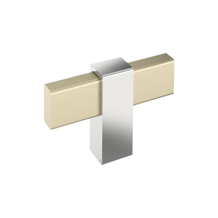 Amerock BP36720BBZ26 Mulino 2-3/8 inch (60mm) Length Golden Champagne/Polished Chrome Cabinet Knob