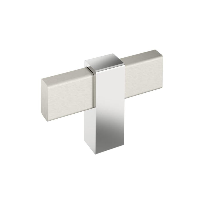 Amerock BP36720G1026 Mulino 2-3/8 inch (60mm) Length Satin Nickel/Polished Chrome Cabinet Knob