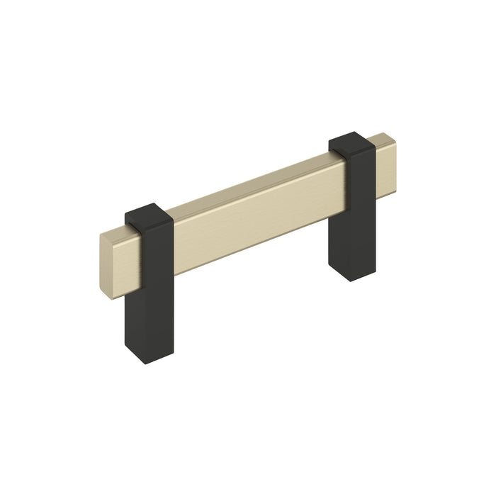 Amerock BP36722BBZMB Mulino 3 inch (76mm) Center-to-Center Golden Champagne/Matte Black Cabinet Pull