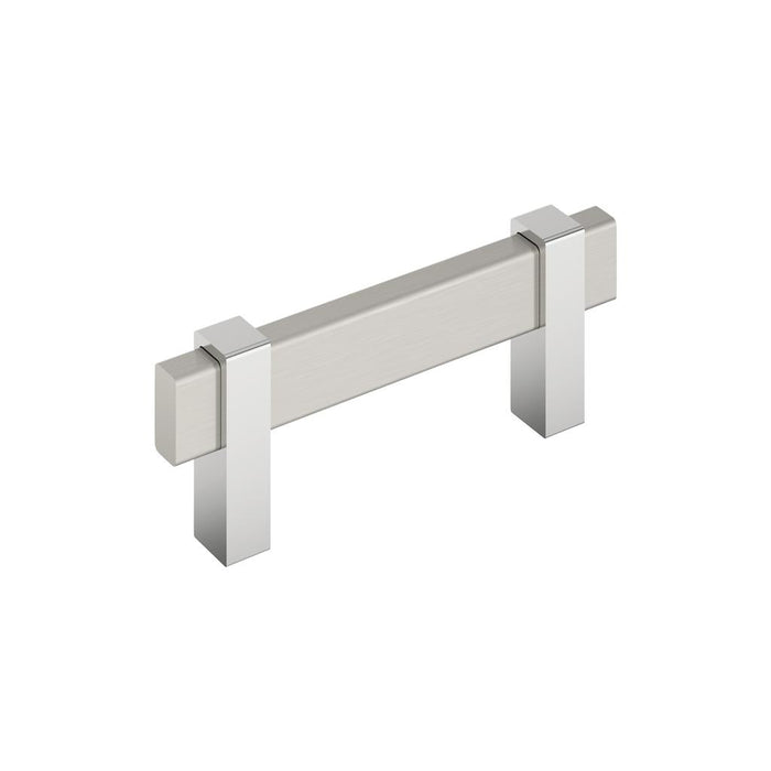 Amerock BP36722G1026 Mulino 3 inch (76mm) Center-to-Center Satin Nickel/Polished Chrome Cabinet Pull