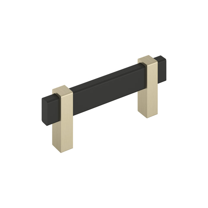 Amerock BP36722MBBBZ Mulino 3 inch (76mm) Center-to-Center Matte Black/Golden Champagne Cabinet Pull