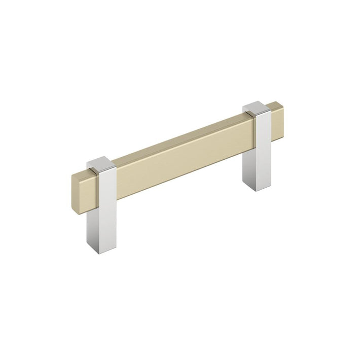 Amerock BP36723BBZ26 Mulino 3-3/4 inch (96mm) Center-to-Center Golden Champagne/Polished Chrome Cabinet Pull