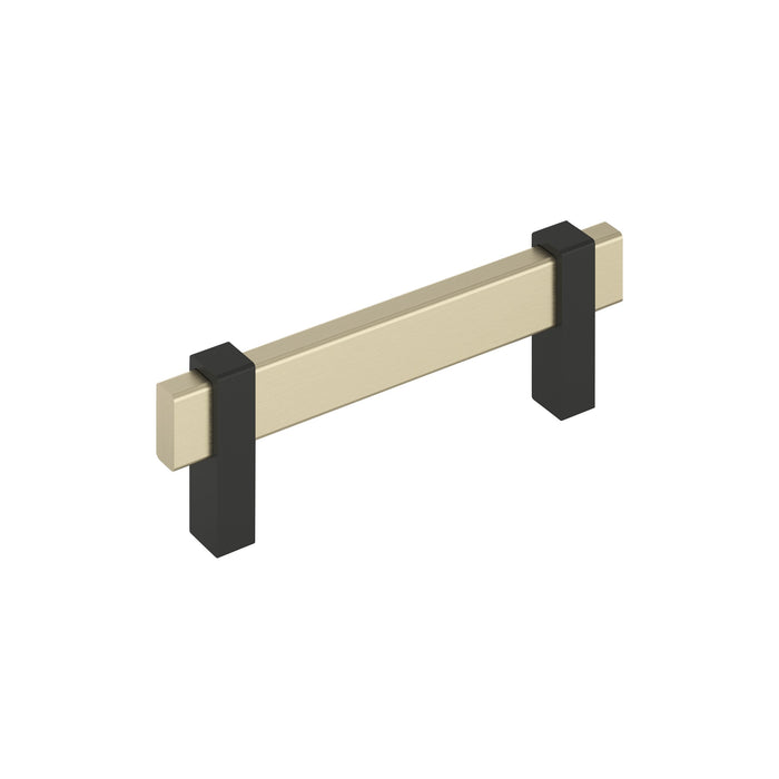 Amerock BP36723BBZMB Mulino 3-3/4 inch (96mm) Center-to-Center Golden Champagne/Matte Black Cabinet Pull