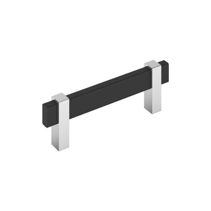 Amerock BP36723MB26 Mulino 3-3/4 inch (96mm) Center-to-Center Matte Black/Polished Chrome Cabinet Pull