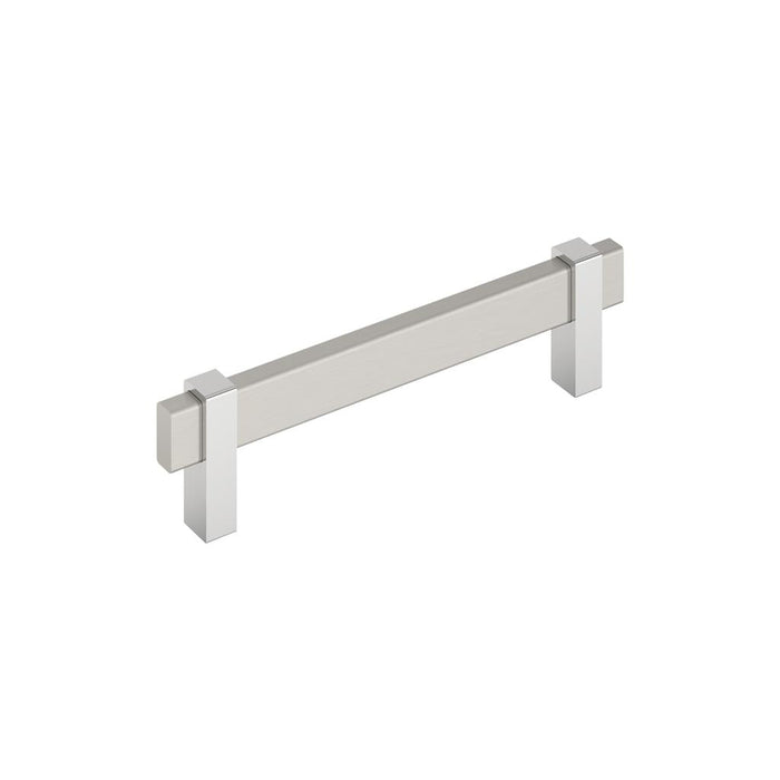 Amerock BP36724G1026 Mulino 5-1/16 inch (128mm) Center-to-Center Satin Nickel/Polished Chrome Cabinet Pull