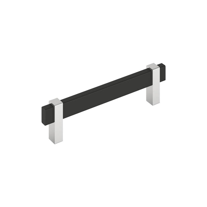 Amerock BP36724MB26 Mulino 5-1/16 inch (128mm) Center-to-Center Matte Black/Polished Chrome Cabinet Pull