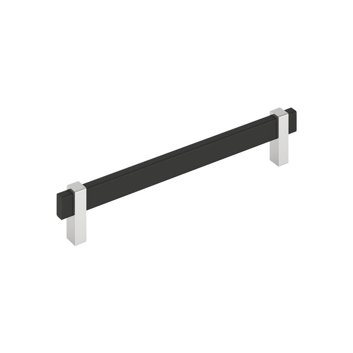 Amerock BP36725MB26 Mulino 7-9/16 inch (192mm) Center-to-Center Matte Black/Polished Chrome Cabinet Pull