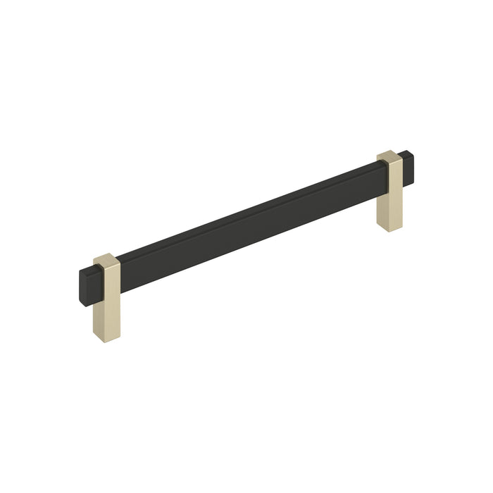 Amerock BP36725MBBBZ Mulino 7-9/16 inch (192mm) Center-to-Center Matte Black/Golden Champagne Cabinet Pull