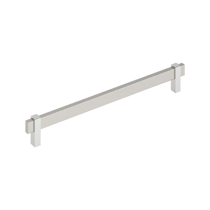 Amerock BP36726G1026 Mulino 10-1/16 inch (256mm) Center-to-Center Satin Nickel/Polished Chrome Cabinet Pull