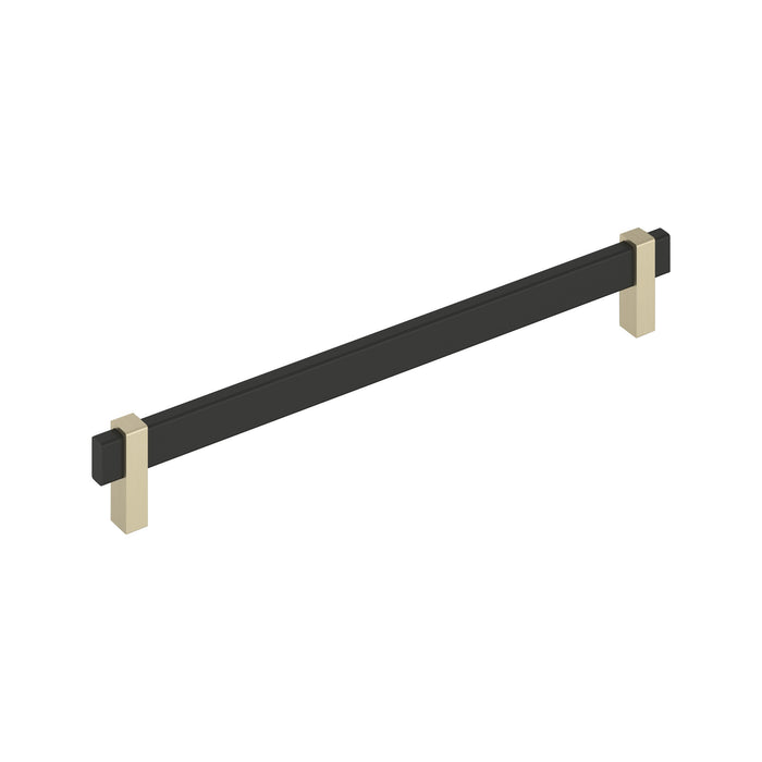 Amerock BP36726MBBBZ Mulino 10-1/16 inch (256mm) Center-to-Center Matte Black/Golden Champagne Cabinet Pull