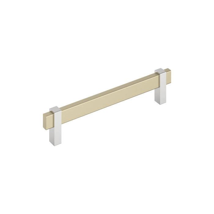 Amerock BP36727BBZ26 Mulino 6-5/16 inch (160mm) Center-to-Center Golden Champagne/Polished Chrome Cabinet Pull