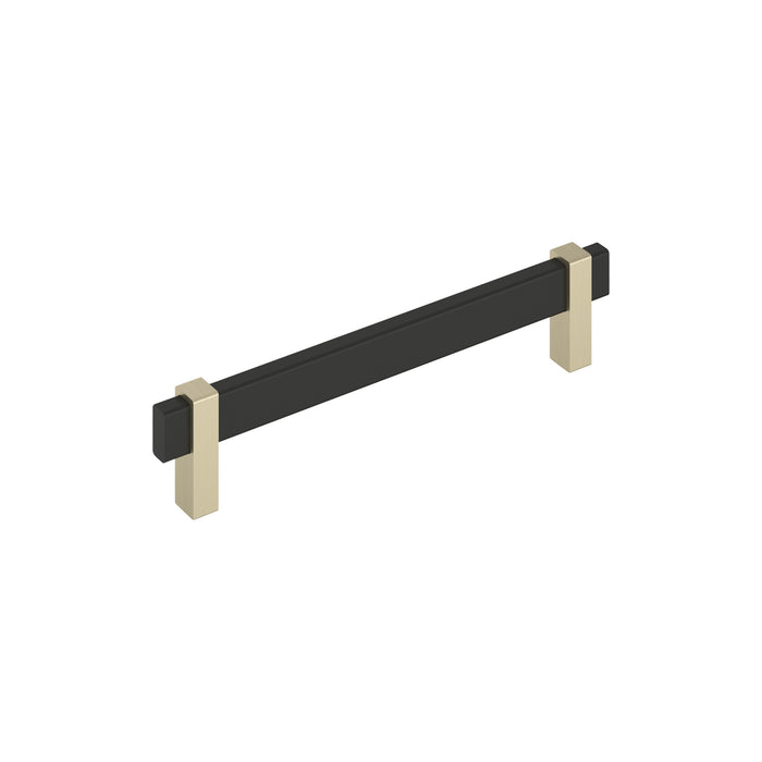 Amerock BP36727MBBBZ Mulino 6-5/16 inch (160mm) Center-to-Center Matte Black/Golden Champagne Cabinet Pull