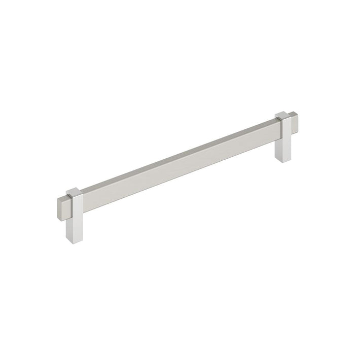 Amerock BP36728G1026 Mulino 8-13/16 inch (224mm) Center-to-Center Satin Nickel/Polished Chrome Cabinet Pull
