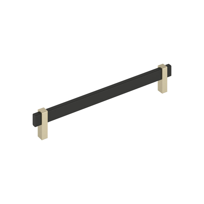 Amerock BP36728MBBBZ Mulino 8-13/16 inch (224mm) Center-to-Center Matte Black/Golden Champagne Cabinet Pull