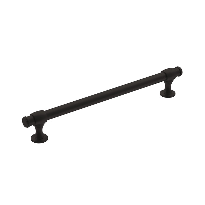 Amerock BP36768FB Winsome 7-9/16 inch (192mm) Center-to-Center Matte Black Cabinet Pull