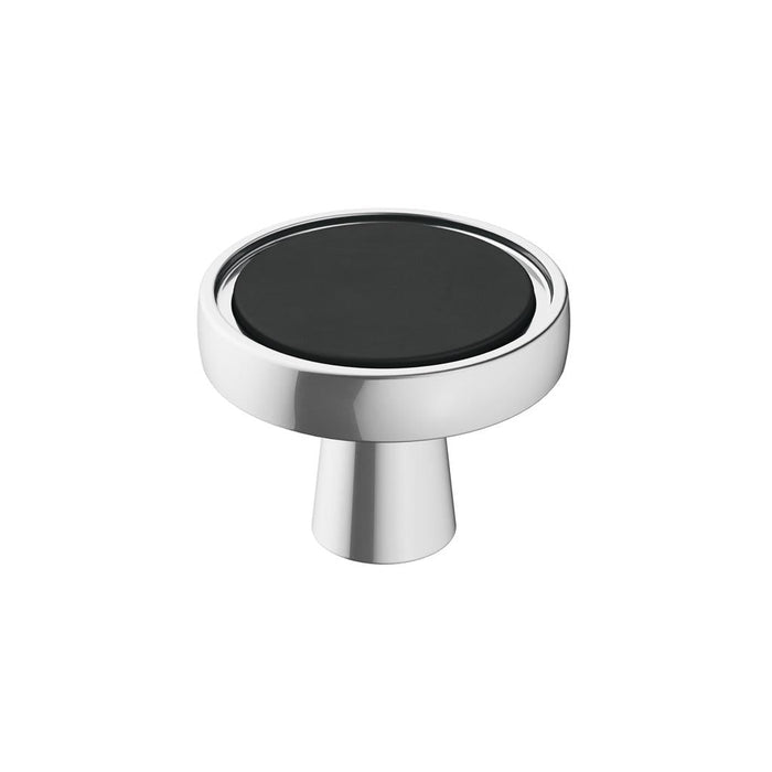 Amerock BP36857FB26 Mergence 1-3/8 inch (35mm) Diameter Matte Black/Polished Chrome Cabinet Knob