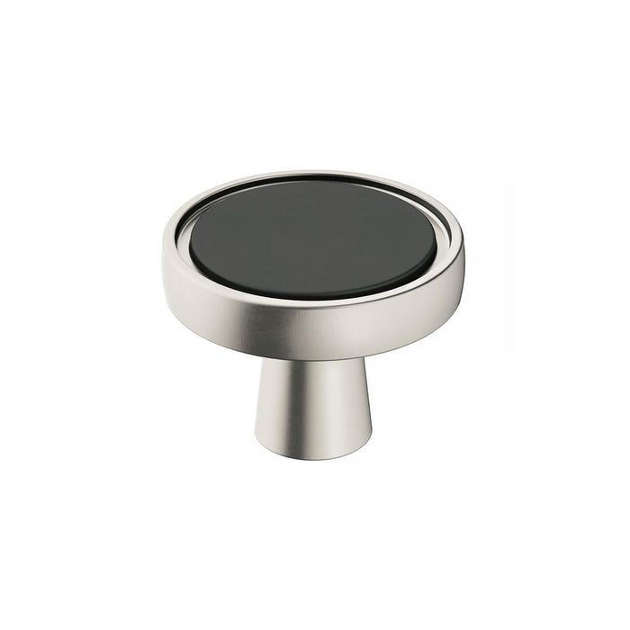 Amerock BP36857FBG10 Mergence 1-3/8 inch (35mm) Diameter Matte Black/Satin Nickel Cabinet Knob