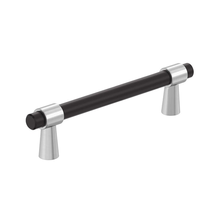 Amerock BP36858FB26 Mergence 3-3/4 inch (96mm) Center-to-Center Matte Black/Polished Chrome Cabinet Pull