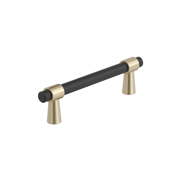 Amerock BP36858FBBBZ Mergence 3-3/4 inch (96mm) Center-to-Center Matte Black/Golden Champagne Cabinet Pull