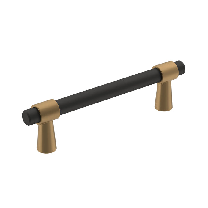 Amerock BP36858FBCZ Mergence 3-3/4 inch (96mm) Center-to-Center Matte Black/Champagne Bronze Cabinet Pull