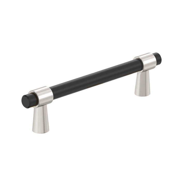 Amerock BP36858FBG10 Mergence 3-3/4 inch (96mm) Center-to-Center Matte Black/Satin Nickel Cabinet Pull