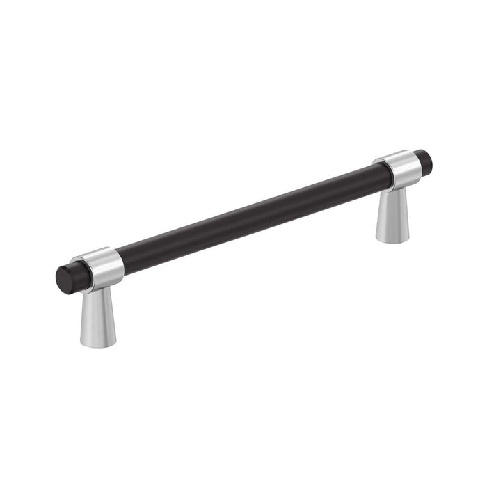 Amerock BP36859FB26 Mergence 5-1/16 inch (128mm) Center-to-Center Matte Black/Polished Chrome Cabinet Pull