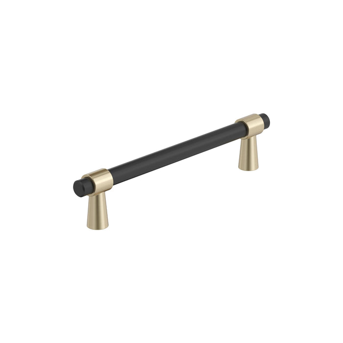 Amerock BP36859FBBBZ Mergence 5-1/16 inch (128mm) Center-to-Center Matte Black/Golden Champagne Cabinet Pull