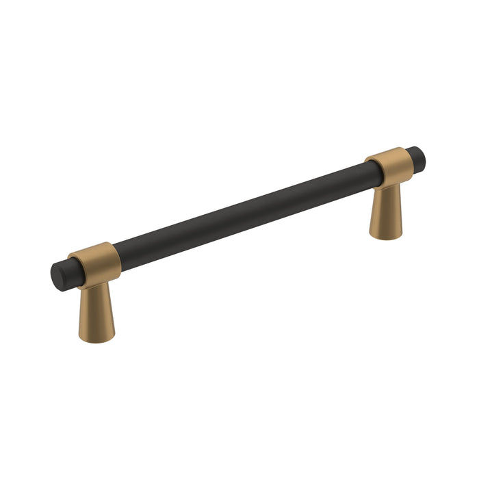 Amerock BP36859FBCZ Mergence 5-1/16 inch (128mm) Center-to-Center Matte Black/Champagne Bronze Cabinet Pull