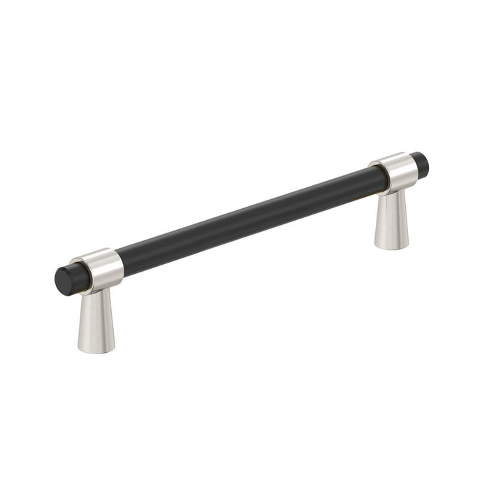 Amerock BP36859FBG10 Mergence 5-1/16 inch (128mm) Center-to-Center Matte Black/Satin Nickel Cabinet Pull