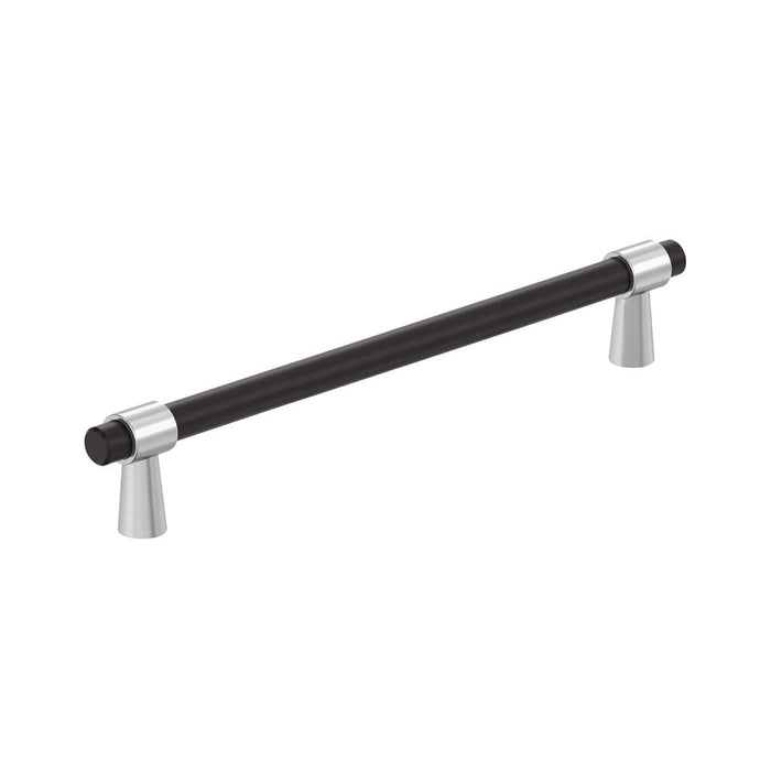 Amerock BP36860FB26 Mergence 6-5/16 inch (160mm) Center-to-Center Matte Black/Polished Chrome Cabinet Pull