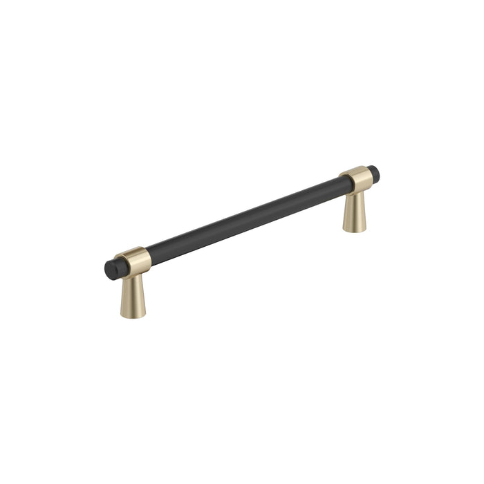 Amerock BP36860FBBBZ Mergence 6-5/16 inch (160mm) Center-to-Center Matte Black/Golden Champagne Cabinet Pull