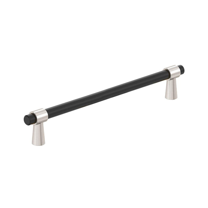 Amerock BP36860FBG10 Mergence 6-5/16 inch (160mm) Center-to-Center Matte Black/Satin Nickel Cabinet Pull