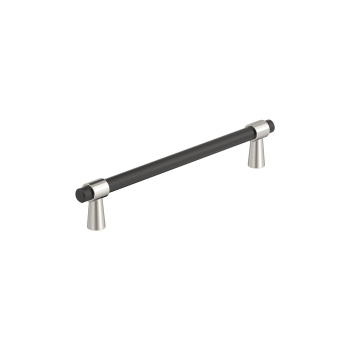 Amerock BP36860FBPN Mergence 6-5/16 inch (160mm) Center-to-Center Matte Black/Polished Nickel Cabinet Pull