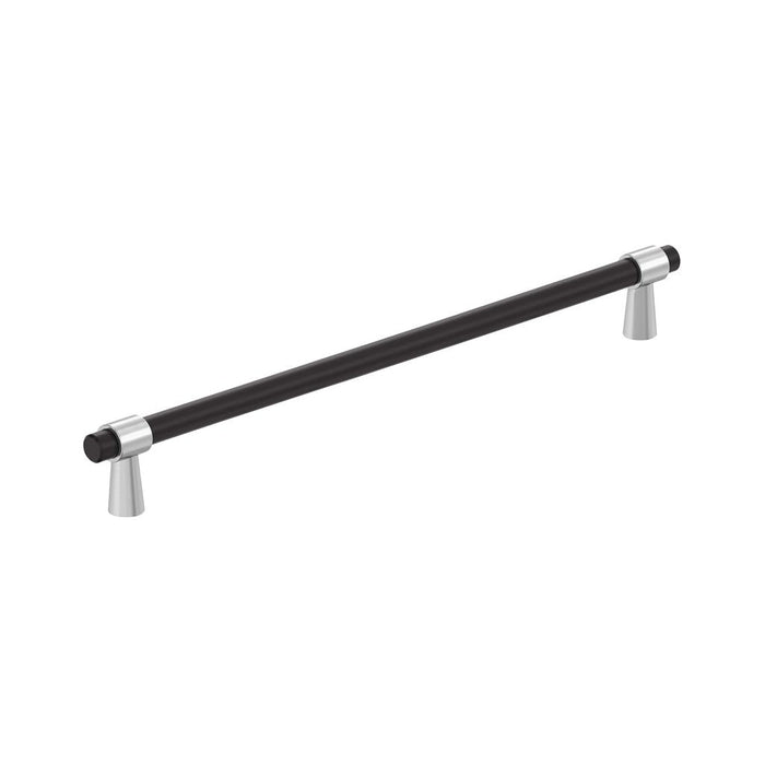 Amerock BP36861FB26 Mergence 8-13/16 inch (224mm) Center-to-Center Matte Black/Polished Chrome Cabinet Pull