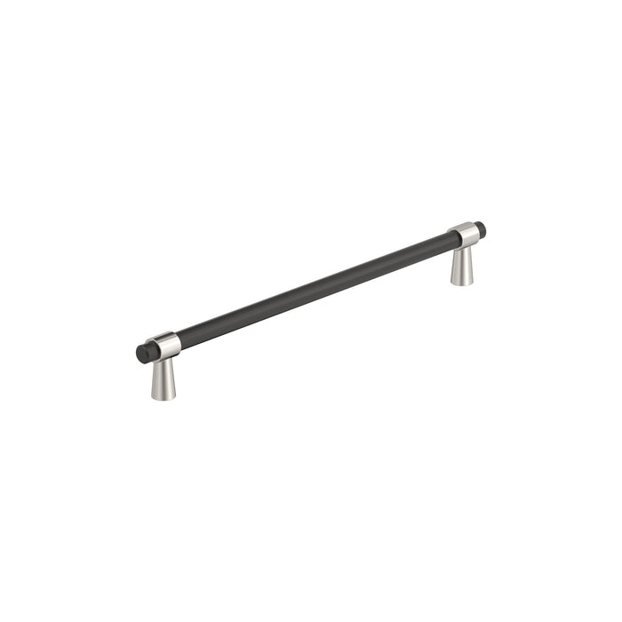 Amerock BP36861FBPN Mergence 8-13/16 inch (224mm) Center-to-Center Matte Black/Polished Nickel Cabinet Pull
